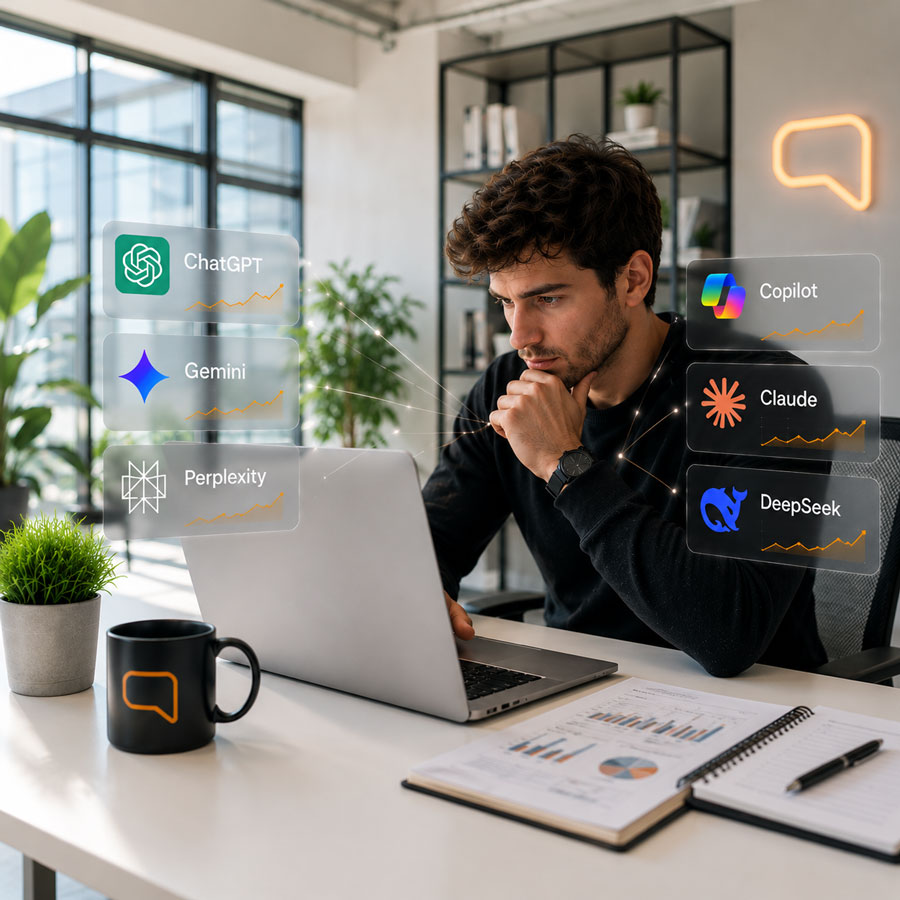 Agencia GEO: auditoría de visibilidad en ChatGPT, Gemini, Perplexity, Claude, Copilot y DeepSeek
